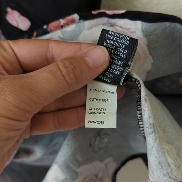 Torrid Womens Dress Sweetheart Neckline Black Roses Pink Adjustable Strap 20 - Picture 6 of 10